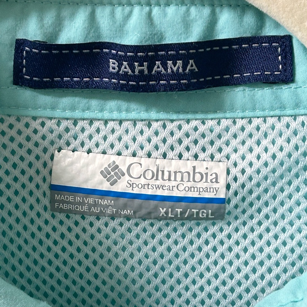 Columbia PFG Bahama II Shirt Mens XLT Mint Green Vented Fishing EUC - Picture 3 of 4